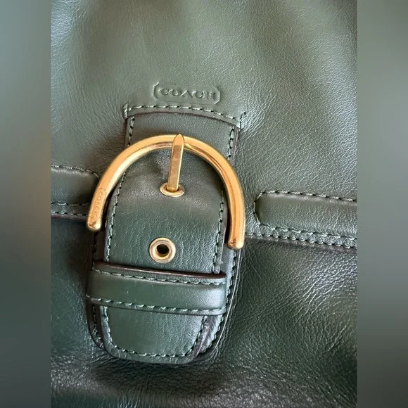 Coach Campbell Belle Leather Satchel - Forest Green - Picture 2 of 11